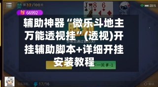 辅助神器“微乐斗地主万能透视挂”(透视)开挂辅助脚本+详细开挂安装教程-第3张图片