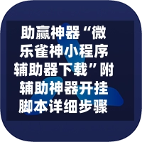 助赢神器“微乐雀神小程序辅助器下载”附辅助神器开挂脚本详细步骤-第3张图片