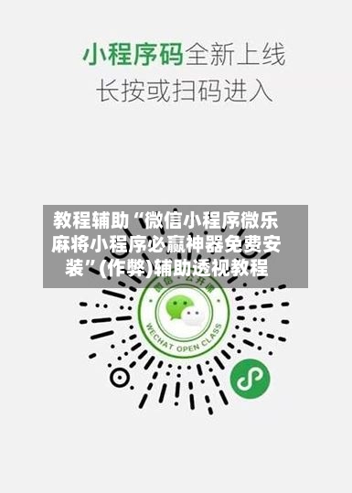 教程辅助“微信小程序微乐麻将小程序必赢神器免费安装”(作弊)辅助透视教程-第3张图片