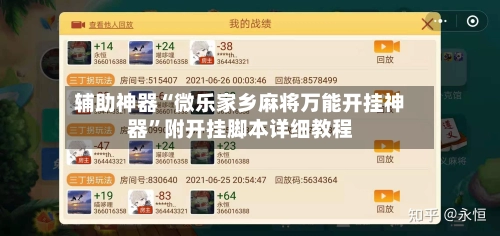 辅助神器“微乐家乡麻将万能开挂神器”附开挂脚本详细教程-第3张图片