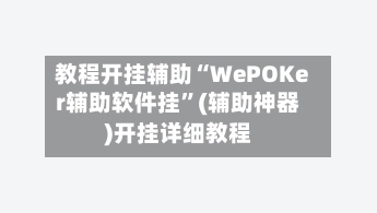 教程开挂辅助“WePOKer辅助软件挂”(辅助神器)开挂详细教程-第3张图片
