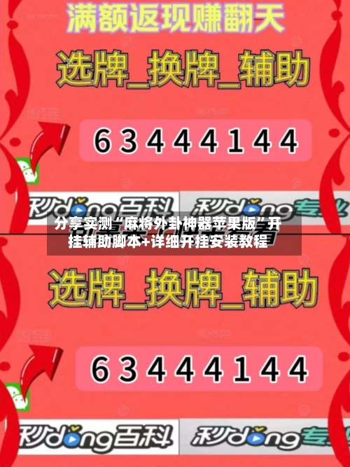 分享实测“麻将外卦神器苹果版	”开挂辅助脚本+详细开挂安装教程-第3张图片