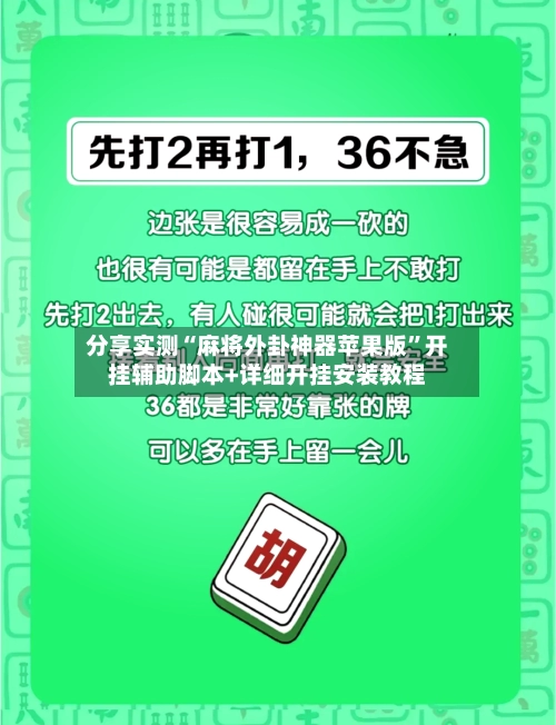 分享实测“麻将外卦神器苹果版”开挂辅助脚本+详细开挂安装教程-第2张图片