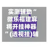 实测辅助“ 微乐福建麻将开挂神器”(透视挂)辅助下载教程-第2张图片