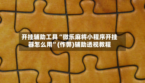 开挂辅助工具“微乐麻将小程序开挂器怎么用”(作弊)辅助透视教程-第2张图片