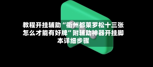教程开挂辅助“衢州都莱罗松十三张怎么才能有好牌	”附辅助神器开挂脚本详细步骤-第3张图片