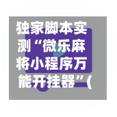 独家脚本实测“微乐麻将小程序万能开挂器”(作弊)辅助透视教程-第3张图片