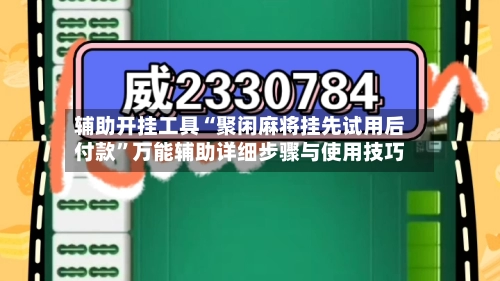辅助开挂工具“聚闲麻将挂先试用后付款”万能辅助详细步骤与使用技巧-第2张图片