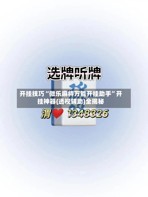 开挂技巧“微乐麻将万能开挂助手”开挂神器{透视辅助}全揭秘-第3张图片