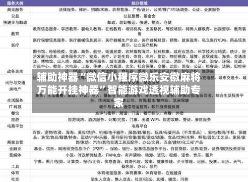 辅助神器“微信小程序微乐安徽麻将万能开挂神器”智能游戏透视辅助专家-第3张图片
