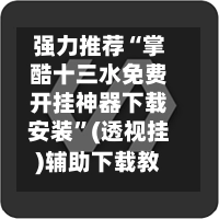 强力推荐“掌酷十三水免费开挂神器下载安装”(透视挂)辅助下载教程-第3张图片