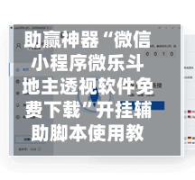 助赢神器“微信小程序微乐斗地主透视软件免费下载”开挂辅助脚本使用教程-第3张图片