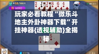 玩家必看教程“微乐斗地主外卦神器下载”开挂神器{透视辅助}全揭秘-第2张图片