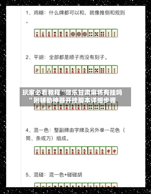 玩家必看教程“微乐甘肃麻将有挂吗	”附辅助神器开挂脚本详细步骤-第2张图片
