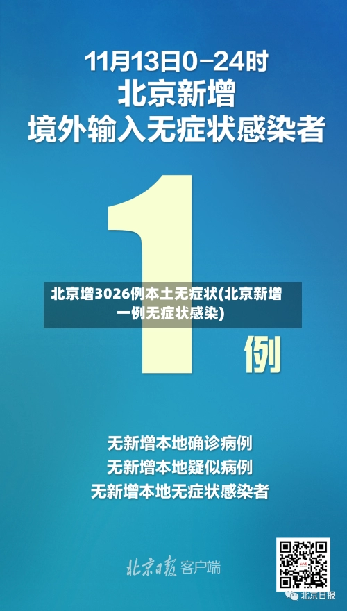 北京增3026例本土无症状(北京新增一例无症状感染)
