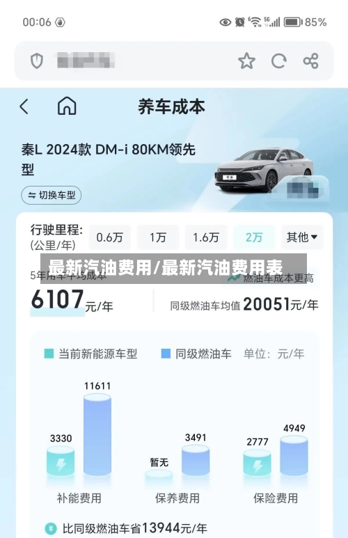 最新汽油费用/最新汽油费用表