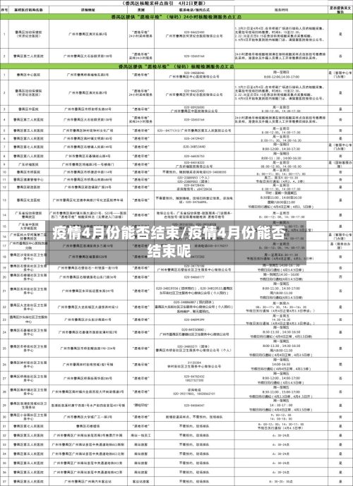 疫情4月份能否结束/疫情4月份能否结束呢-第2张图片
