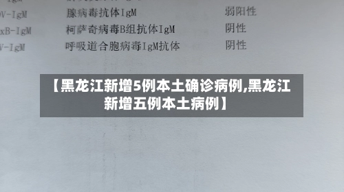 【黑龙江新增5例本土确诊病例,黑龙江新增五例本土病例】-第2张图片