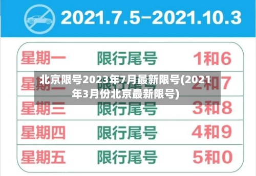 北京限号2023年7月最新限号(2021年3月份北京最新限号)-第3张图片