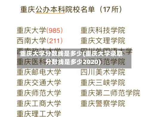 重庆大学分数线是多少(重庆大学录取分数线是多少2020)