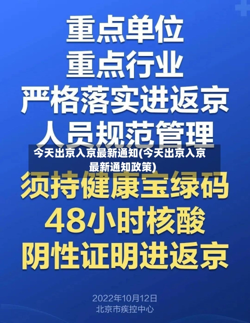 今天出京入京最新通知(今天出京入京最新通知政策)