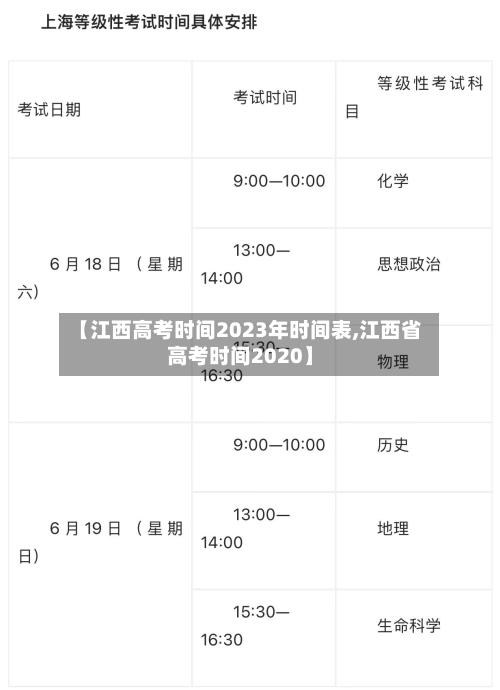【江西高考时间2023年时间表,江西省高考时间2020】